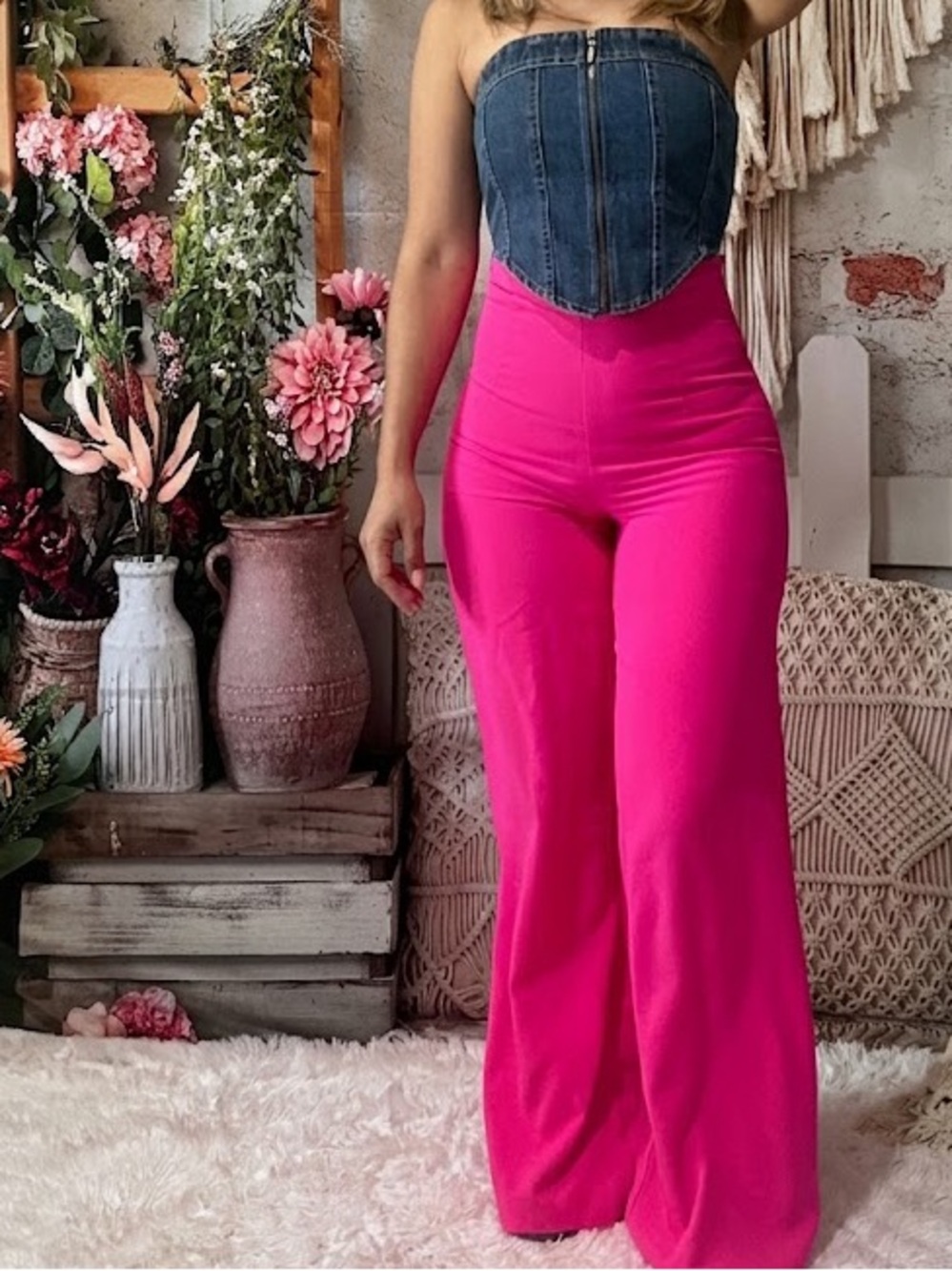 Hot Pink Wide-Leg Pants